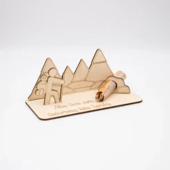 Geldgeschenk Wandern - aus Holz personalisiert