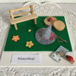 Geldgeschenk Wandern und Wander-Urlaub oder Pilger-Reise in die Berge zur Einkehr Wanderung ein Geschenk oder Gutschein