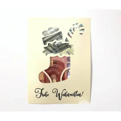 Geldgeschenk Weihnachten Größenwahl Farbwunsch Frohe Weihnachten Weihnachtsstiefel Geldverpackung - Ohne Bilderrahmen