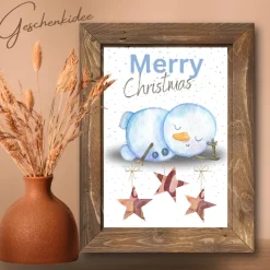 Geldgeschenk Weihnachten Schneemann | Geschenkidee Weihnachtsgeld | Wunscherfüller Geld Stern