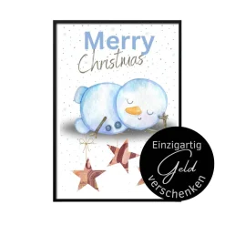 Geldgeschenk Weihnachten Schneemann | Geschenkidee Weihnachtsgeld | Wunscherfüller Geld Stern