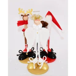 Geldgeschenk Weihnachten: Handgemachte Engel, Rentier und Weihnachtsmann Figur – Geschenkidee aus Holz