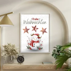 Geldgeschenk Weihnachten Schneemann winterlich |  Geschenkidee Weihnachtsgeld | Wunscherfüller Geld Stern