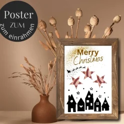 Geldgeschenk Weihnachten Häuser Stadt Merry Christmas |  Geschenkidee Weihnachtsgeld | Wunscherfüller Geld Stern