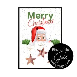 Geldgeschenk Weihnachten Weihnachtsmann | Geschenkidee Weihnachtsgeld | Wunscherfüller Geld Stern