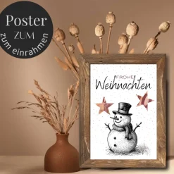 Geldgeschenk Weihnachten Schneemann schwarz weiß |  Geschenkidee Weihnachtsgeld | Wunscherfüller Geld Stern