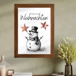 Geldgeschenk Weihnachten Schneemann schwarz weiß |  Geschenkidee Weihnachtsgeld | Wunscherfüller Geld Stern
