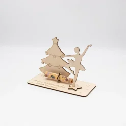Geldgeschenk Weihnachtsballerina - aus Holz personalisiert