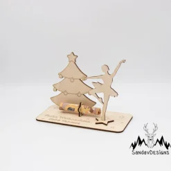 Geldgeschenk Weihnachtsballerina - aus Holz personalisiert