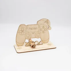 Geldgeschenk Weihnachtscontroller - aus Holz personalisiert