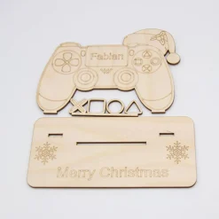 Geldgeschenk Weihnachtscontroller - aus Holz personalisiert