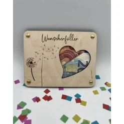 Geldgeschenk Wunscherfüller, Hochzeit / Holz / Geschenk / zum Geburtstag von Herzen / Geschenkidee