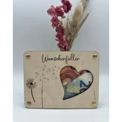 Geldgeschenk Wunscherfüller, Hochzeit / Holz / Geschenk / zum Geburtstag von Herzen / Geschenkidee