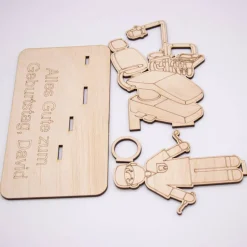 Geldgeschenk Zahnarzt - aus Holz personalisiert