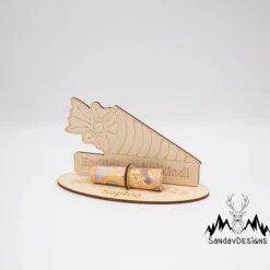 Geldgeschenk Zuckertüte - aus Holz personalisiert