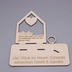 Geldgeschenk Zuhause - aus Holz personalisiert