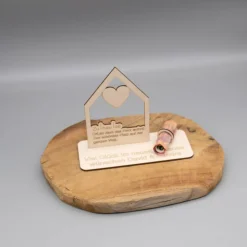 Geldgeschenk Zuhause - aus Holz personalisiert