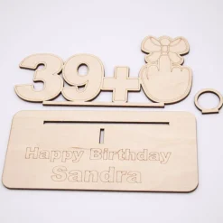 Geldgeschenk zum 40 Geburtstag - aus Holz personalisiert