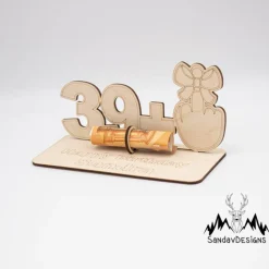 Geldgeschenk zum 40 Geburtstag - aus Holz personalisiert