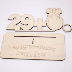 Geldgeschenk zum 30 Geburtstag - aus Holz personalisiert