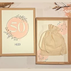 Geldgeschenk zum 50. Geburtstag für Frauen – Personalisiert & stilvoll | Geschenkbox mit Karte
