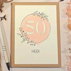 Geldgeschenk zum 50. Geburtstag für Frauen – Personalisiert & stilvoll | Geschenkbox mit Karte