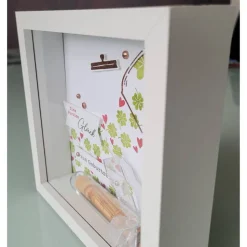 Geldgeschenk zum Geburtstag, 3D Rahmen, Glück aus dem Glas, Kleeblätter