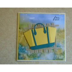 Geldgeschenk zum Geburtstag Glückwunschkarte Geburtstagskarte Frau Grußkarte Karte Strandtasche Sommer Sonne