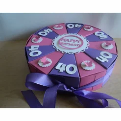 Geldgeschenk zum Geburtstag Schachteltorte Papiertorte Geburtstagstorte Geburtsgsgeschenk Farbe u. Zahl nach Wahl Torte