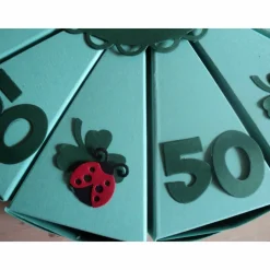 Geldgeschenk zum Geburtstag Schachteltorte Papiertorte Geburtstagstorte Geburtsgsgeschenk Marienkäfer Torte