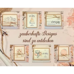 Geldgeschenk zum Geburtstag – Personalisierte Geschenkbox mit Geburtstagstorte im Aquarell Design