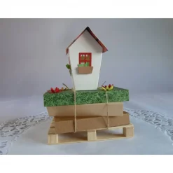 Geldgeschenk zum Hausbau oder Umzug, auf kleiner Palette