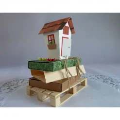 Geldgeschenk zum Hausbau oder Umzug, auf kleiner Palette