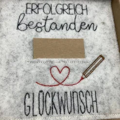 Geldgeschenk, zur bestandenen Prüfung   Schriftfarbe Anthrazit