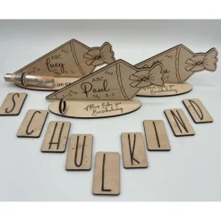 Geldgeschenk zur Einschulung aus Holz, Schultüte mit Wunschname, individueller Aufsteller, alternative Geschenkidee zur