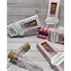 Geldgeschenk zur Einschulung / Schulanfang, Reagenzglas in Geschenkverpackung, Wunscherfüller in Shadowbox, Handarbeit