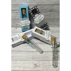 Geldgeschenk zur Einschulung / Schulanfang, Reagenzglas in Geschenkverpackung, Wunscherfüller in Shadowbox, Handarbeit