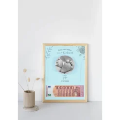 Geldgeschenk zur Geburt - deine erste Million | Geburtsgeschenk Geld personalisiert | personalisiertes Geschenk Geburt |