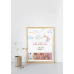 Geldgeschenk zur Geburt - deine erste Million | Geburtsgeschenk Geld personalisiert | personalisiertes Geschenk Geburt |