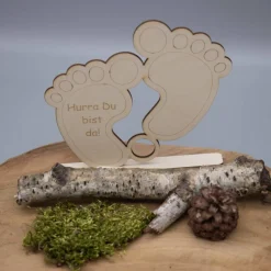 Geldgeschenk zur Geburt - Baby - aus Holz personalisiert