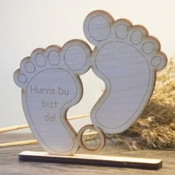 Geldgeschenk zur Geburt - Baby - aus Holz personalisiert