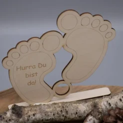 Geldgeschenk zur Geburt - Baby - aus Holz personalisiert