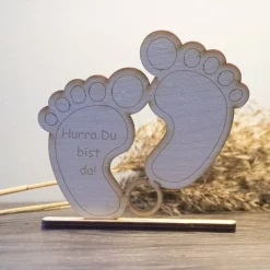 Geldgeschenk zur Geburt - Baby - aus Holz personalisiert