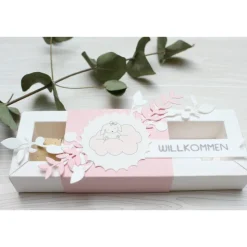 Geldgeschenk zur Geburt oder Taufe, Geschenkverpackung mit Reagenzglas