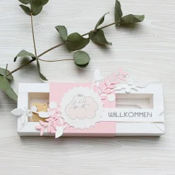 Geldgeschenk zur Geburt oder Taufe, Geschenkverpackung mit Reagenzglas