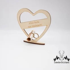 Geldgeschenk zur Hochzeit - aus Holz personalisiert