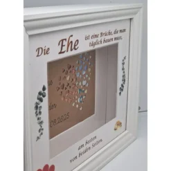 Geldgeschenk zur Hochzeit – Personalisierter Bilderrahmen mit 3D Herz-Effekt & Erinnerungswert