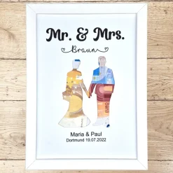 Geldgeschenk zur Hochzeit personalisiert Hochzeitspaar