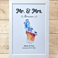 Geldgeschenk zur Hochzeit personalisiert Hochzeitspaar