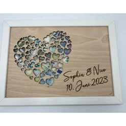 Geldgeschenk zur Hochzeit Personalisiert im Holz-Bilderrahmen – Individuelles Hochzeitsgeschenk & Geburtstagsgeschenk,